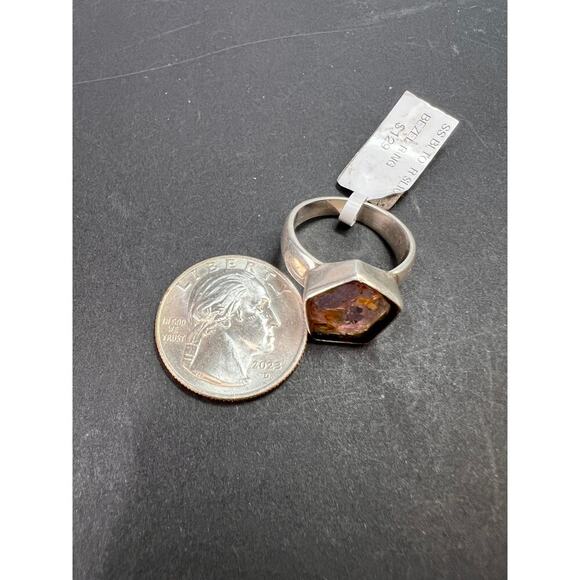 NEW watermelon tourmaline sterling silver ring size 8 - Picture 9 of 11